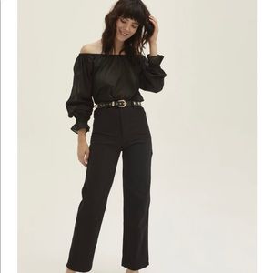 LYKKE WULLF JUNE PAINTER PANT - BLACK CANVAS